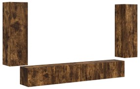 vidaXL Επιτοίχιο 4 pcs Καπνιστό Δρύς