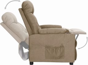 vidaXL Πολυθρόνα Ανακλινόμενη Taupe Υφασμάτινη