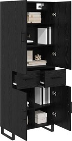 vidaXL Highboard 2 τμχ. Μαύρη Οξυά 69,5 x 34 x 180 εκ.