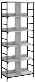 vidaXL Βιβλιοθήκη Γκρι Sonoma 78,5x33x188,5 εκ. Επεξεργασμένο Ξύλο