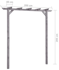 ΠΕΡΓΚΟΛΑ ΚΗΠΟΥ ΓΚΡΙ 200 X 40 X 205 ΕΚ. ΕΜΠΟΤΙΣΜΕΝΟ ΞΥΛΟ ΠΕΥΚΟΥ 313567