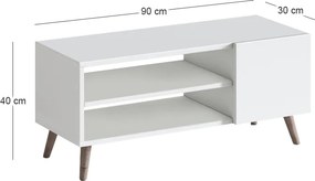 Έπιπλο τηλεόρασης Parma Megapap χρώμα λευκό 90x30x40εκ.