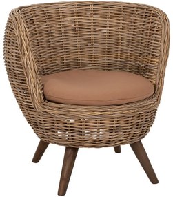 Πολυθρόνα Στρογγυλή 87890 77x72x76cm Brown-Grey