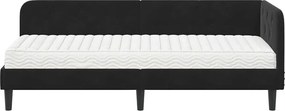 vidaXL Κρεβάτι Γωνίας Μαύρο 80 x 200 cm Βελούδο