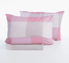 Σεντόνια Μονά (Σετ) Nef-Nef Homeware Casual Check Rose