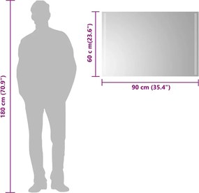 vidaXL Καθρέφτης Μπάνιου με LED 90x60 εκ.