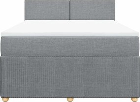 vidaXL Κρεβάτι Boxspring με Στρώμα Αν. Πράσινο 160x200εκ Υφασμάτινο