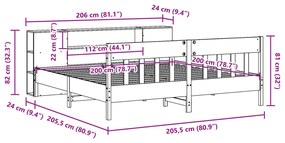 ΚΡΕΒΑΤΙ ΒΙΒΛΙΟΘΗΚΗ ΧΩΡΙΣ ΣΤΡΩΜΑ 200X200 ΕΚ ΜΑΣΙΦ ΞΥΛΟ ΠΕΥΚΟΥ 3323172