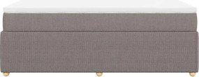vidaXL Κρεβάτι Boxspring με Στρώμα Taupe 100 x 200 εκ. Υφασμάτινο
