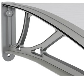 vidaXL Στέγαστρο Πόρτας Γκρι 400x100 εκ. Πολυανθρακικό