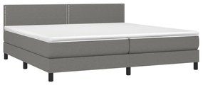 ΚΡΕΒΑΤΙ BOXSPRING ΜΕ ΣΤΡΩΜΑ ΣΚΟΥΡΟ ΓΚΡΙ 200X200 ΕΚ. ΥΦΑΣΜΑΤΙΝΟ 3140002