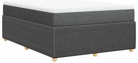 vidaXL Κρεβάτι Boxspring με Στρώμα Σκούρο Γκρι 160x200 εκ Υφασμάτινο