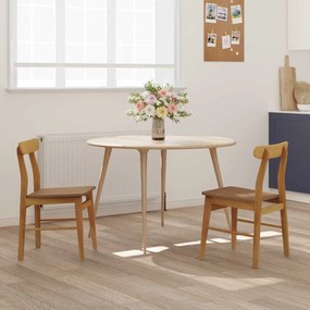 vidaXL Καρέκλα τραπεζαρίας 2 pcs Φυσικό 43 x 44,5 x 77 εκ.