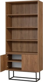 Βιβλιοθήκη Καρυδί / Μαύρο NUPRII 80x36x182