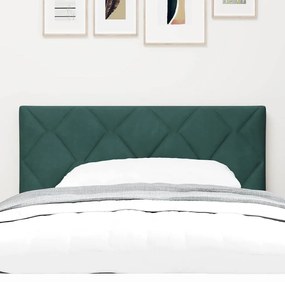 vidaXL LED κεφαλάρι Σκούρο Πράσινο 90 cm Τεχνητό Δέρμα