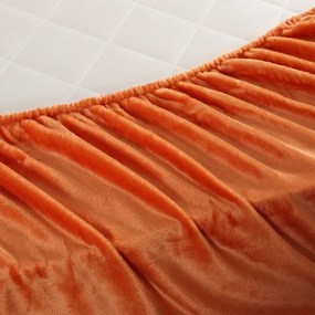 Σεντόνι Fleece Υπέρδιπλο Με Λάστιχο + Μαξιλαροθήκες (Σετ) Silk Fashion Solid Copper Tan