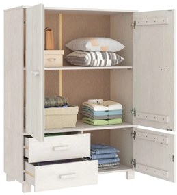 vidaXL Ντουλάπα HAMAR Λευκή 99 x 45 x 137εκ. από Μασίφ Ξύλο Πεύκου