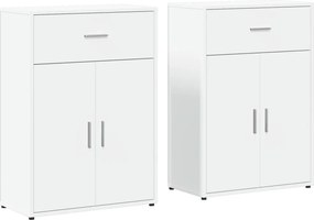 vidaXL Βοηθητικά Ντουλάπια 2 τεμ. Λευκό 60x30x84 εκ. Επεξεργ. Ξύλο