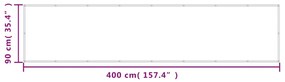 vidaXL Διαχωριστικό Βεράντας Άμμου 90x400εκ 100% Πολ. Ύφασμα Oxford