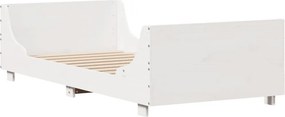 vidaXL Σκελετός Κρεβατιού Χωρίς Στρώμα Λευκό 100x200 εκ. Μασίφ Πεύκο
