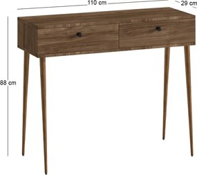 Κονσόλα Alis Megapap χρώμα καρυδί 110x29x88εκ.