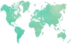 Εικόνα στον παγκόσμιο χάρτη φελλού σε πράσινη απόχρωση - 90x60  transparent
