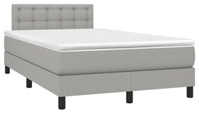 ΚΡΕΒΑΤΙ BOXSPRING ΜΕ ΣΤΡΩΜΑ &amp; LED ΑΝ.ΓΚΡΙ 120X190ΕΚ. ΥΦΑΣΜΑΤΙΝΟ 3270067