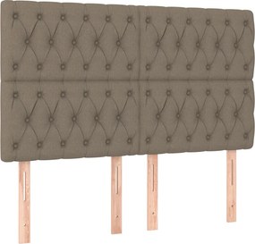 vidaXL Κρεβάτι Boxspring με Στρώμα Taupe 160x200 εκ. Υφασμάτινο
