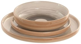 Επιτραπέζια σκεύη Home ESPRIT Μπεζ Πήλινα 18 Τεμάχια