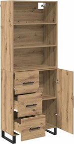 vidaXL Highboard με συρτάρι 2 pcs Artisan Oak Επεξεργασμένο ξύλο