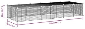 Κλουβί Κατοικίδιων με 28 Πάνελ + Πόρτα Μαύρο 35 x 35εκ Ατσάλινο - Μαύρο