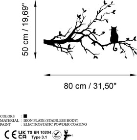 Decorative Metal Wall Accessory Cat 12 Black