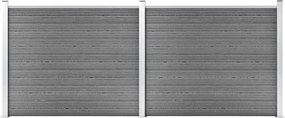 vidaXL Σετ Πάνελ Περίφραξης Γκρι 353 x 146 εκ. από WPC