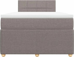 vidaXL Κρεβάτι Boxspring με Στρώμα Taupe 120x190 εκ. Υφασμάτινο