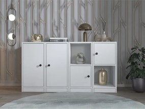 Stewehome Κονσόλα με ράφι και ντουλάπι σκανδιναβικού στιλ Λευκό 131x40x72 cm
