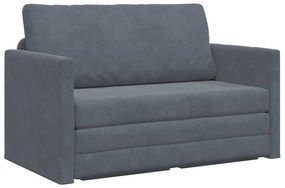 vidaXL Καναπές Κρεβάτι 2 σε 1 Σκούρο Γκρι 124x204x61 cm Βελούδο