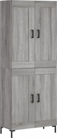 vidaXL Ντουλάπι Γκρι Sonoma 69,5 x 34 x 180 εκ. Επεξεργασμένο Ξύλο