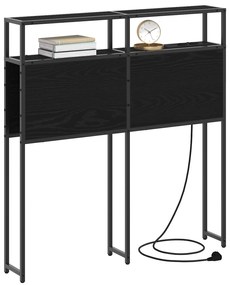 vidaXL Κεφαλάρι Αποθήκης Επιτοίχιο Μαύρη δρυς 90 cm Επεξεργασμένο ξύλο