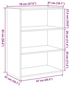 Ντουλάπι Καπνιστή Δρυς 70x41x93 εκ. από Επεξεργασμένο Ξύλο - Καφέ