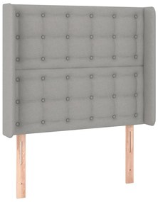 vidaXL Κρεβάτι Boxspring με Στρώμα &amp; LED Αν.Γκρι 90x190 εκ. Υφασμάτινο