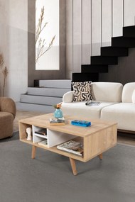 Τραπεζάκι Σαλονιού Sapphire Δρυς / Λευκό PONES 90x55x18