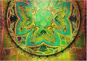 Αυτοκόλλητη φωτοταπετσαρία - Mandala: Emerald Fantasy - 98x70