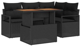 vidaXL Σέτ φαγητού για κήπο 5 pcs Μαύρο, Καφέ 100 x 55 x 73 εκ