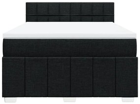 Κρεβάτι Boxspring με Στρώμα Μαύρο 160x200 εκ. Υφασμάτινο - Μαύρο