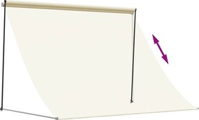 vidaXL Τέντα Συρόμενη Κρεμ 200 x 150 εκ. από Ύφασμα και Ατσάλι