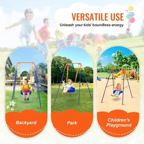 VEVOR Swing Sets for Backyard 3 in 1 Toddler Swing Set with 4 Sandbags Foldable