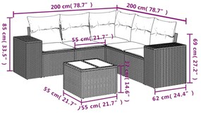 vidaXL Σετ Καναπέ Κήπου 6 τεμ. Μπεζ Συνθετικό Ρατάν με Μαξιλάρια