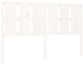 vidaXL Κεφαλάρι Κρεβατιού Λευκό 155,5 x 4 x 100 εκ. Μασίφ Ξύλο Πεύκου