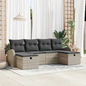 vidaXL Σετ Καναπέ Κήπου 6 pcs Ανοιχτό γκρι 234 x 117 x 85 εκ