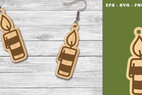 Σετ των 3 Intra απο ξύλο plywood 3mm-4mm πάχος Χριστουγεννιάτικα σκουλαρίκια κομμένα με λέιζερ με κερί Δίασταση 3x3 cm INTRAFABR-111785254